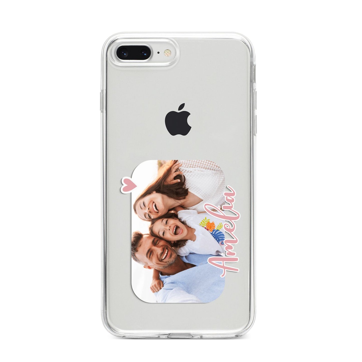 Family Photo Personalised iPhone 8 Plus Bumper Case on Silver iPhone