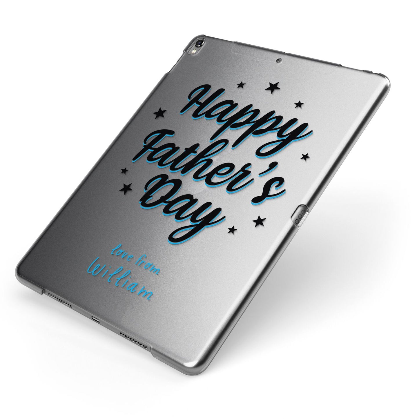 Fathers Day Apple iPad Case on Grey iPad Side View