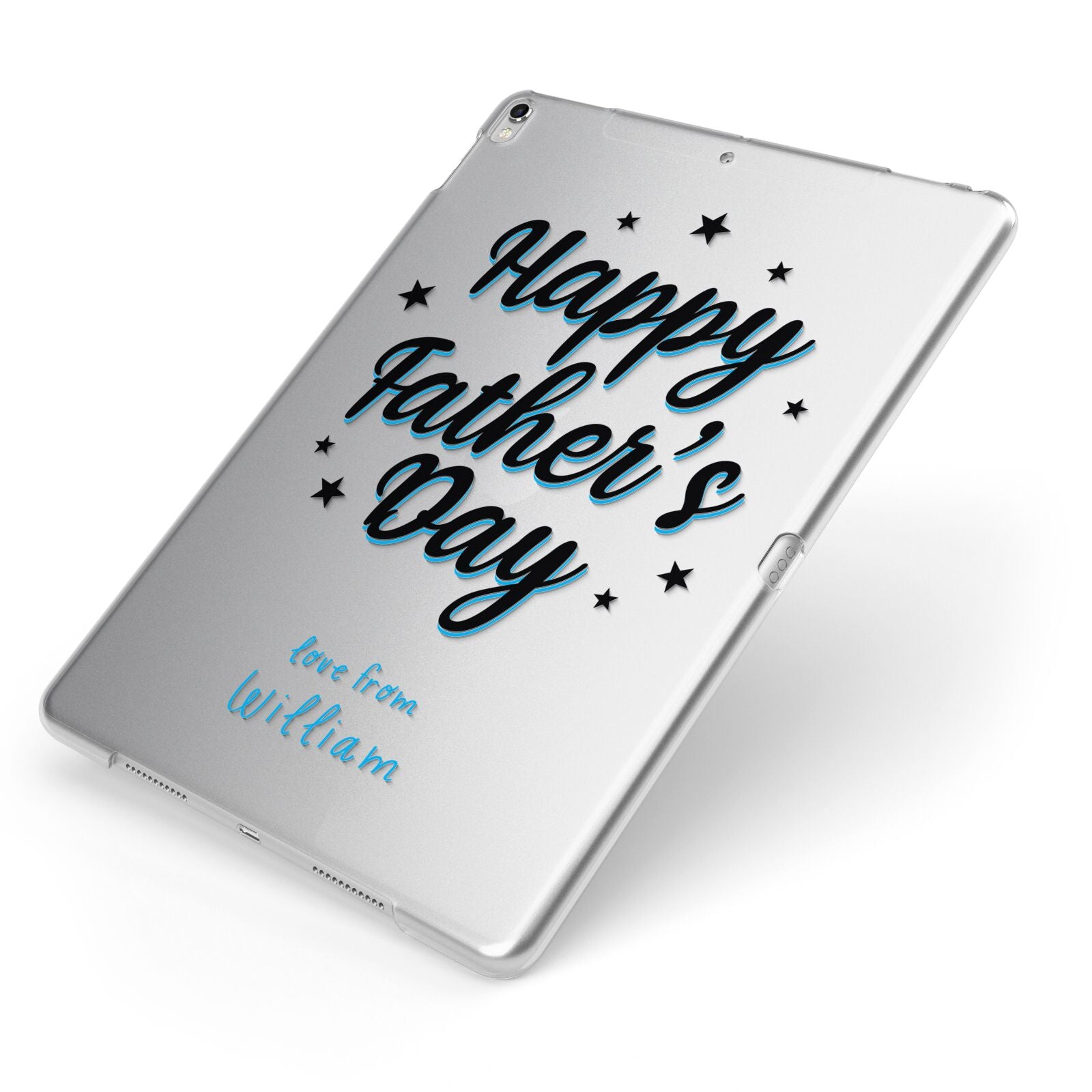 Fathers Day Apple iPad Case on Silver iPad Side View