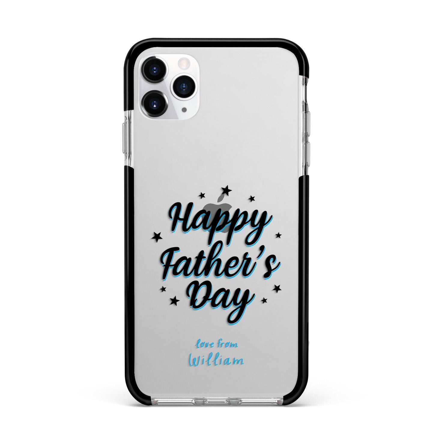 Fathers Day Apple iPhone 11 Pro Max in Silver with Black Impact Case