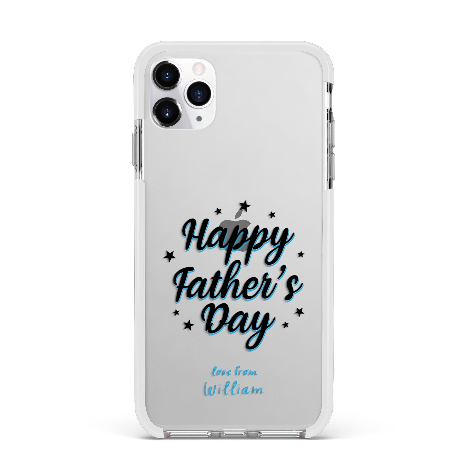 Fathers Day Apple iPhone 11 Pro Max in Silver with White Impact Case