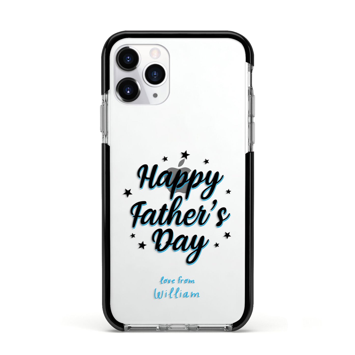 Fathers Day Apple iPhone 11 Pro in Silver with Black Impact Case