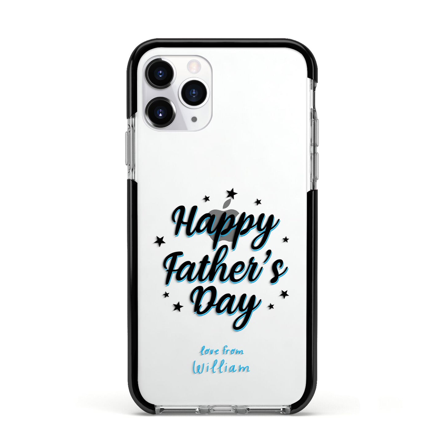 Fathers Day Apple iPhone 11 Pro in Silver with Black Impact Case