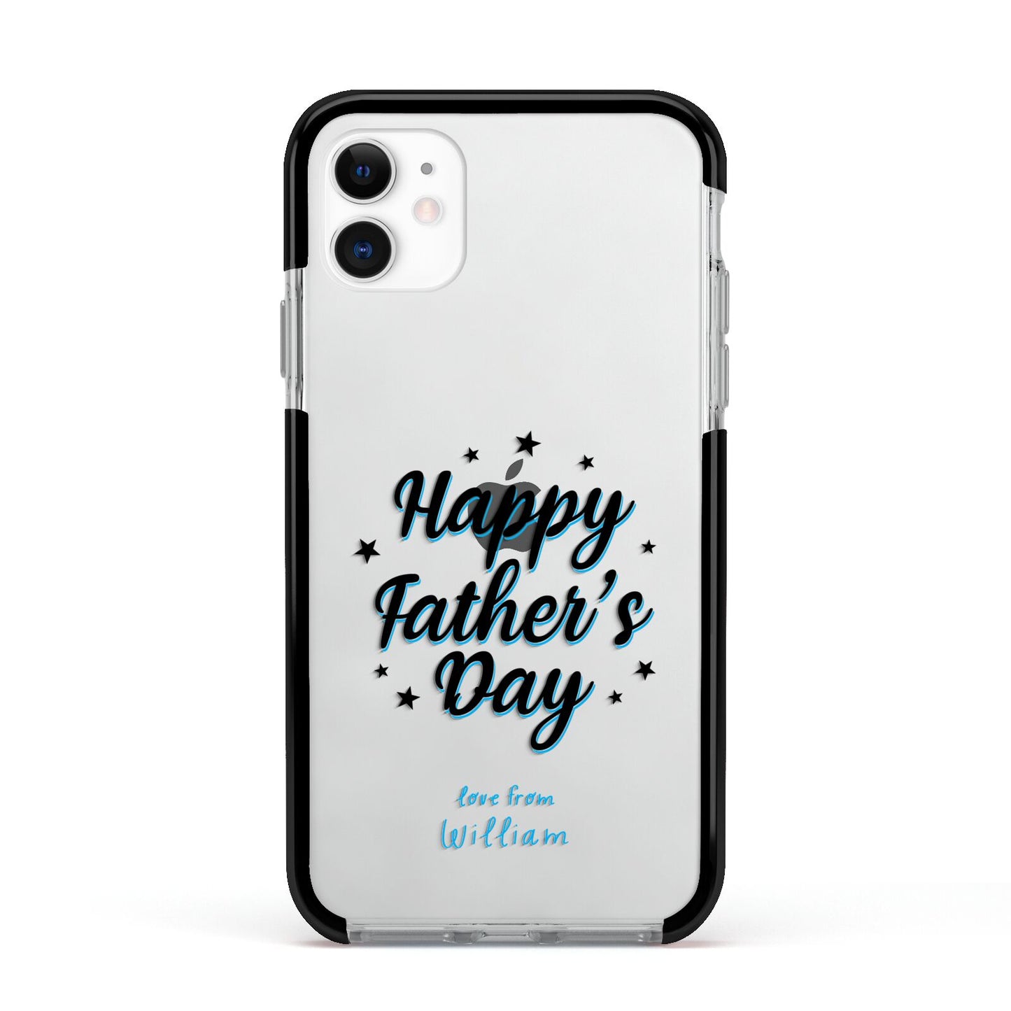 Fathers Day Apple iPhone 11 in White with Black Impact Case