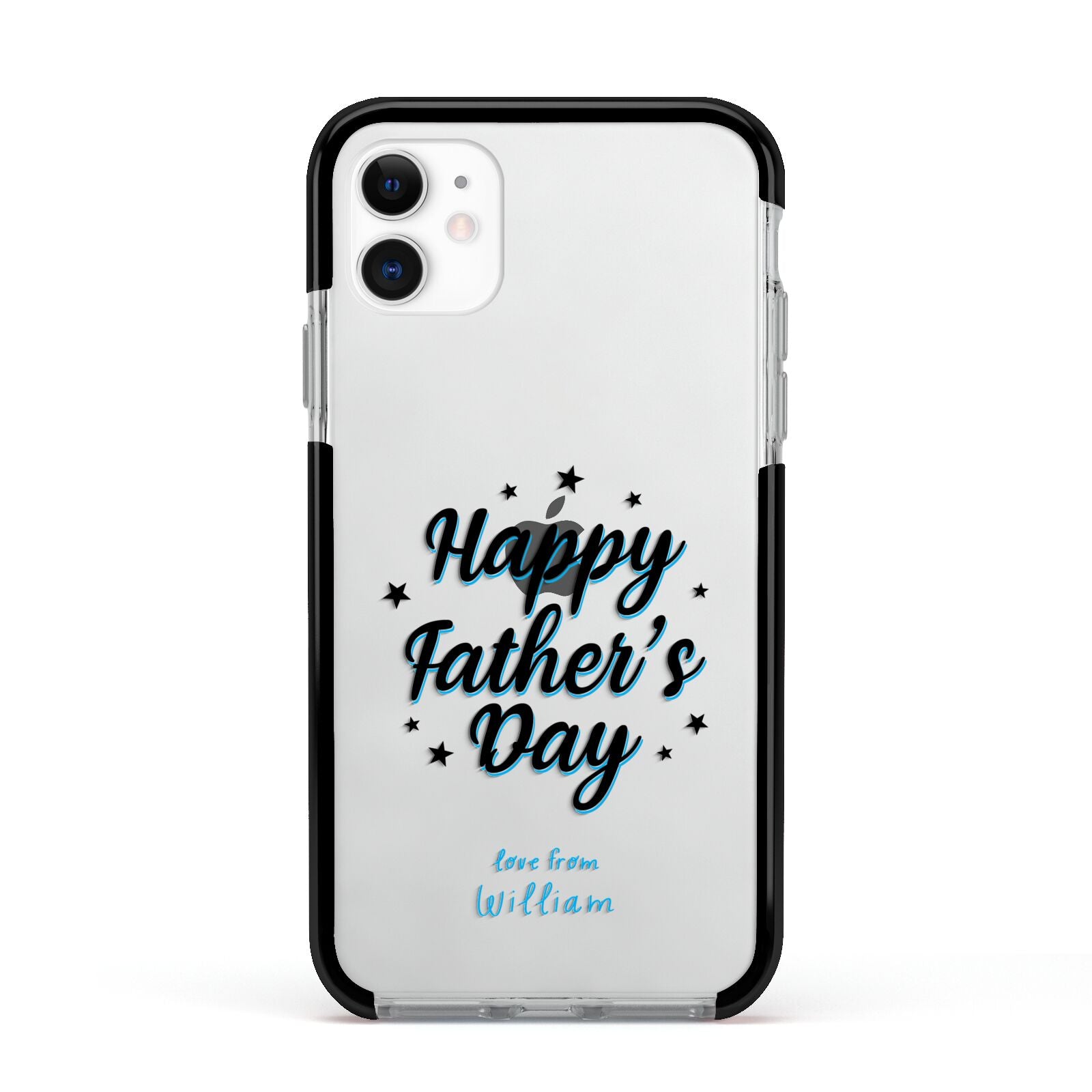 Fathers Day Apple iPhone 11 in White with Black Impact Case