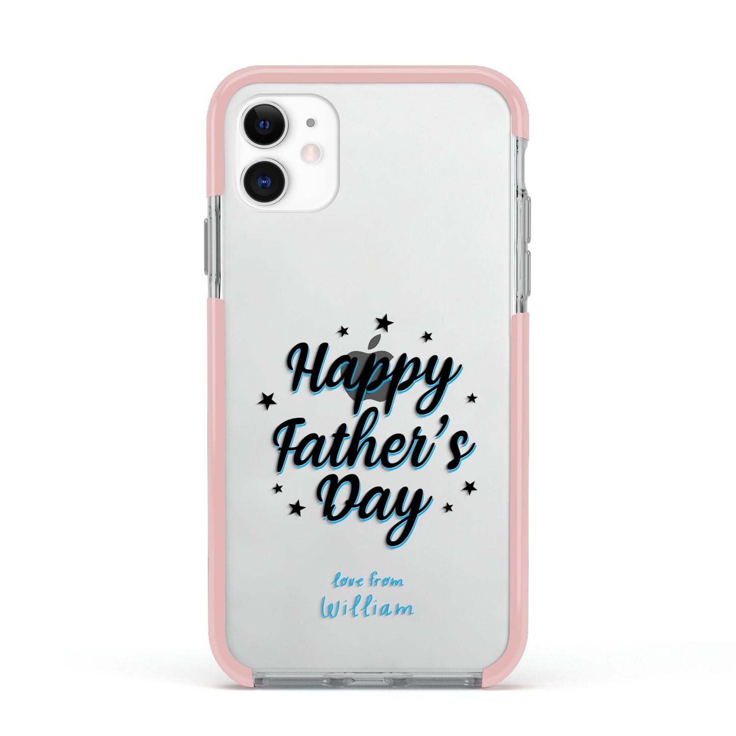 Fathers Day Apple iPhone 11 in White with Pink Impact Case
