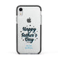 Fathers Day Apple iPhone XR Impact Case Black Edge on Silver Phone