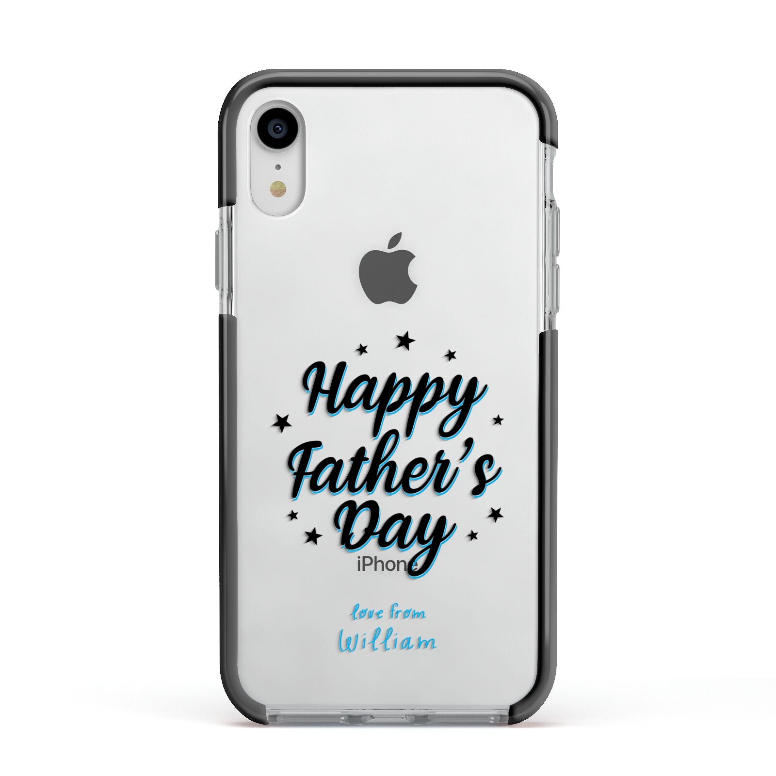 Fathers Day Apple iPhone XR Impact Case Black Edge on Silver Phone
