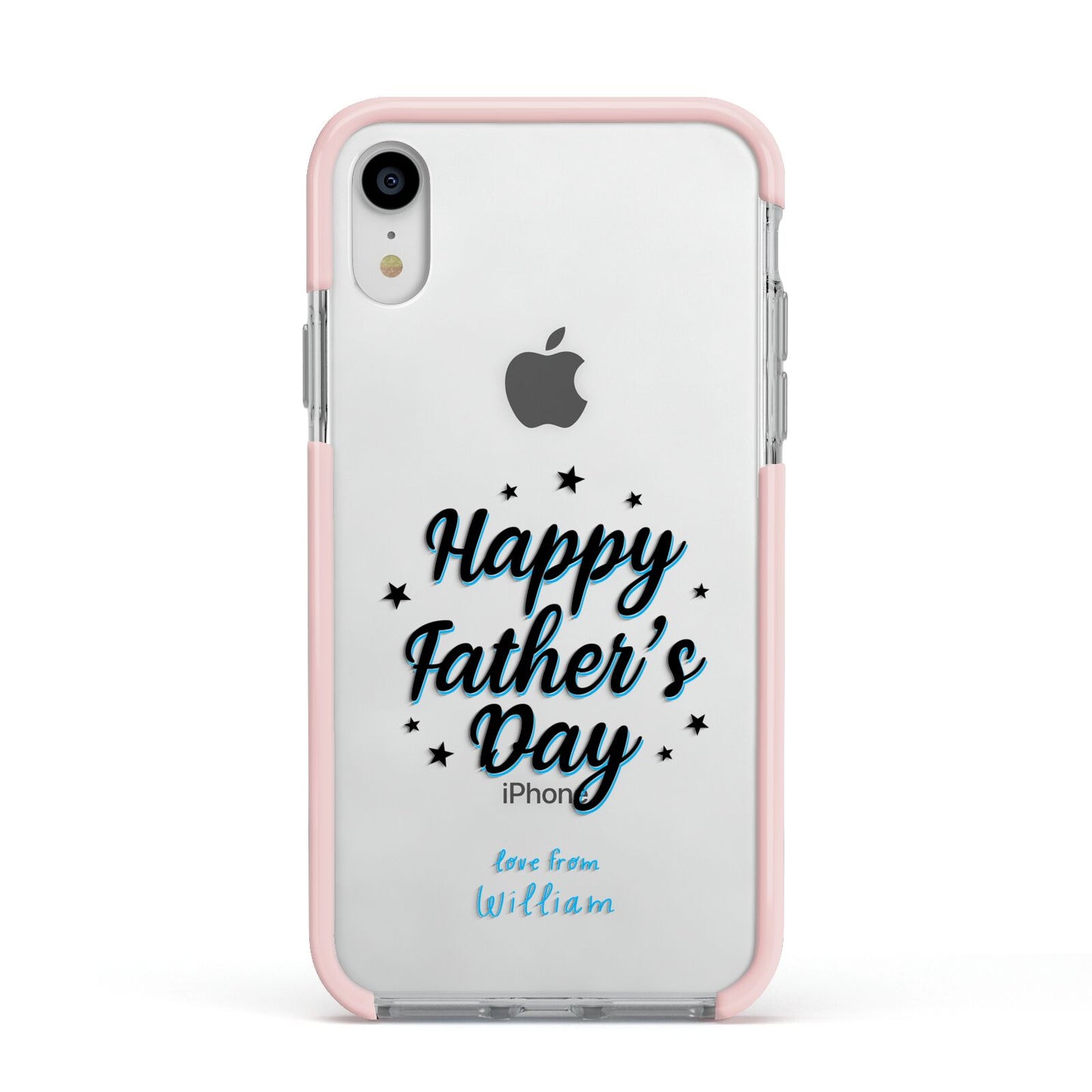 Fathers Day Apple iPhone XR Impact Case Pink Edge on Silver Phone