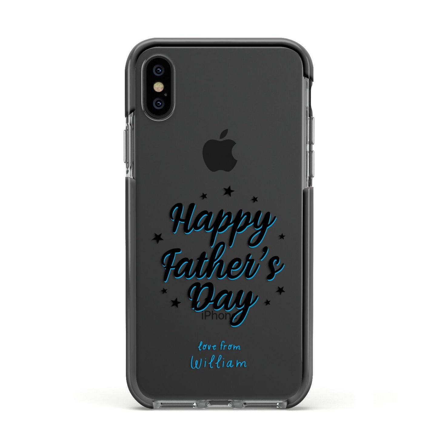 Fathers Day Apple iPhone Xs Impact Case Black Edge on Black Phone