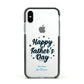 Fathers Day Apple iPhone Xs Impact Case Black Edge on Silver Phone