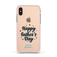 Fathers Day Apple iPhone Xs Impact Case Pink Edge on Gold Phone