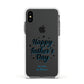 Fathers Day Apple iPhone Xs Impact Case White Edge on Black Phone
