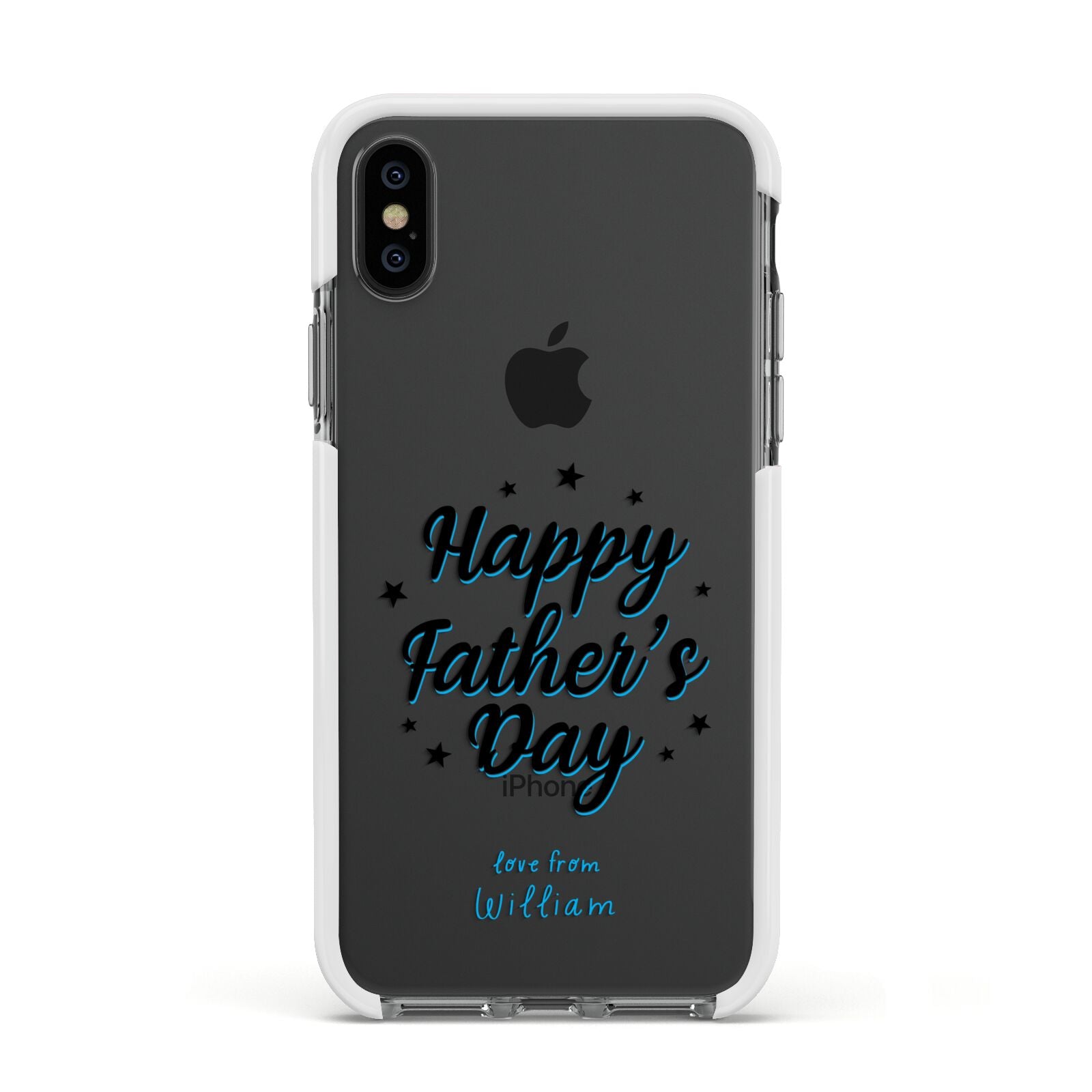 Fathers Day Apple iPhone Xs Impact Case White Edge on Black Phone