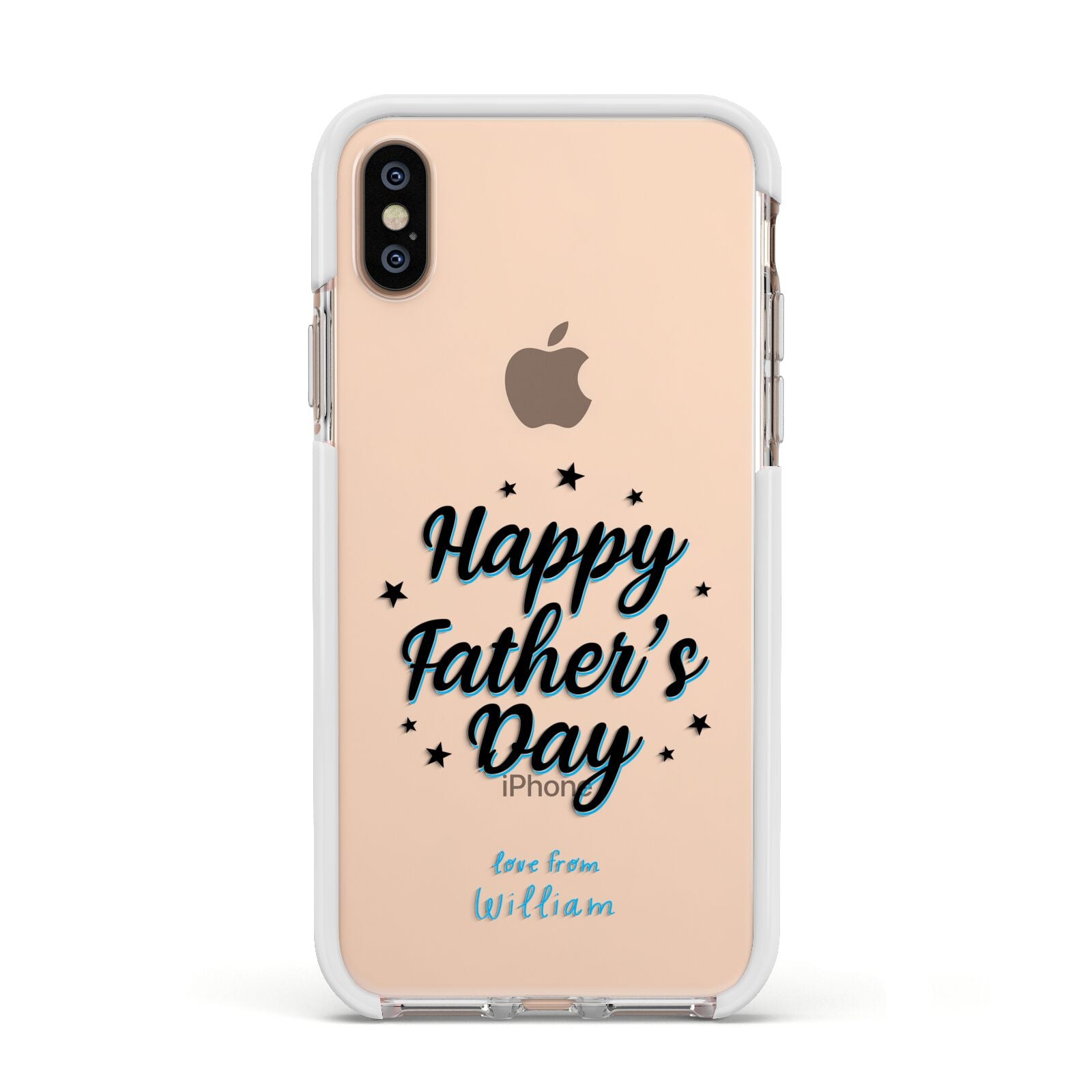 Fathers Day Apple iPhone Xs Impact Case White Edge on Gold Phone
