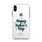 Fathers Day Apple iPhone Xs Impact Case White Edge on Silver Phone