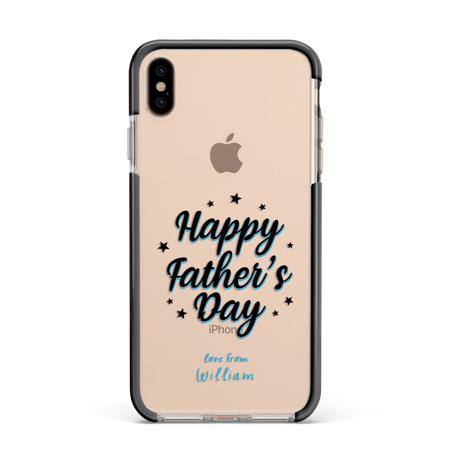 Fathers Day Apple iPhone Xs Max Impact Case Black Edge on Gold Phone