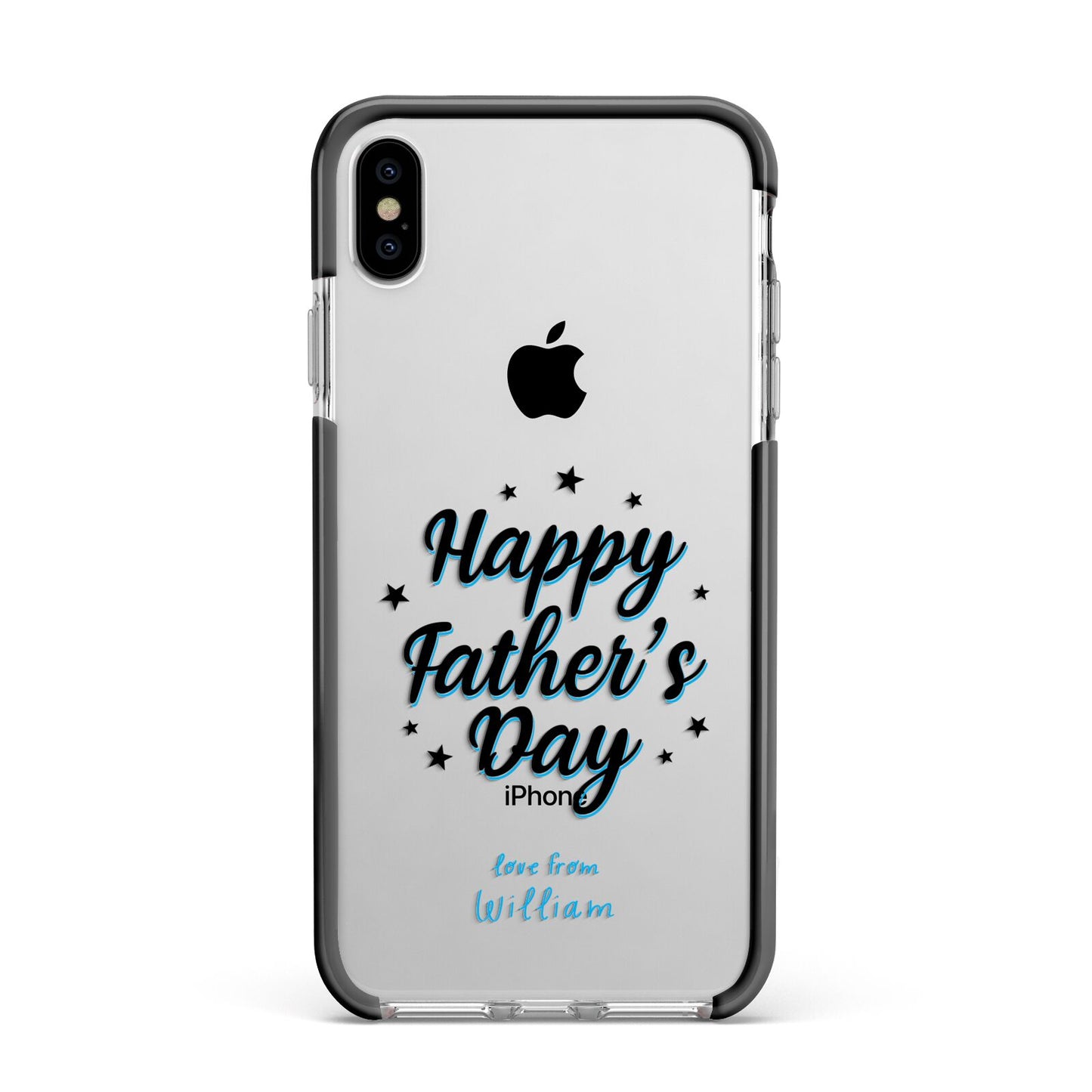 Fathers Day Apple iPhone Xs Max Impact Case Black Edge on Silver Phone