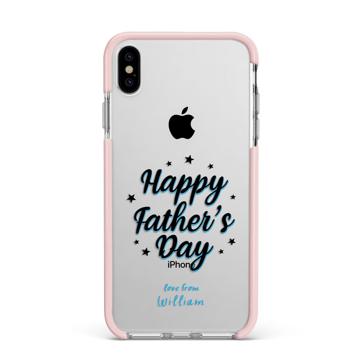 Fathers Day Apple iPhone Xs Max Impact Case Pink Edge on Silver Phone