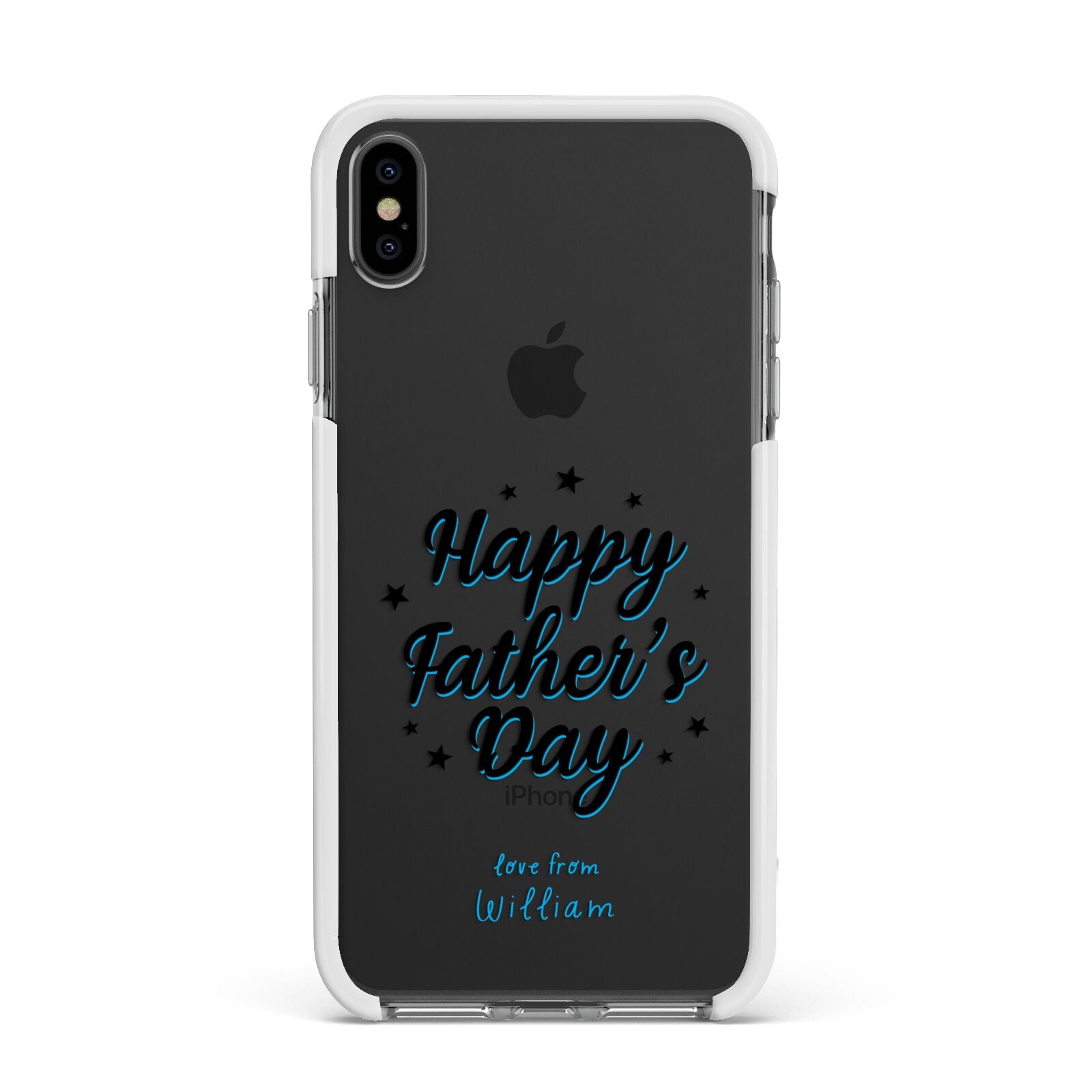 Fathers Day Apple iPhone Xs Max Impact Case White Edge on Black Phone