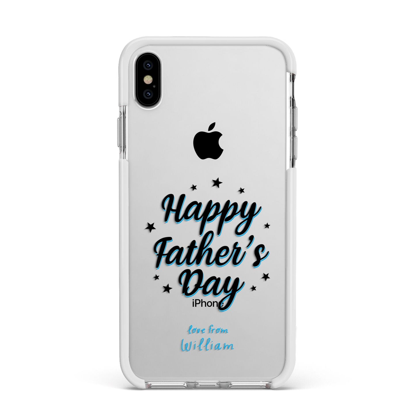Fathers Day Apple iPhone Xs Max Impact Case White Edge on Silver Phone