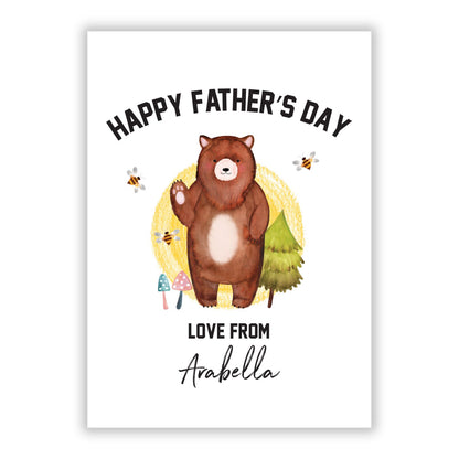 Fathers Day Bear A5 Flat Greetings Card