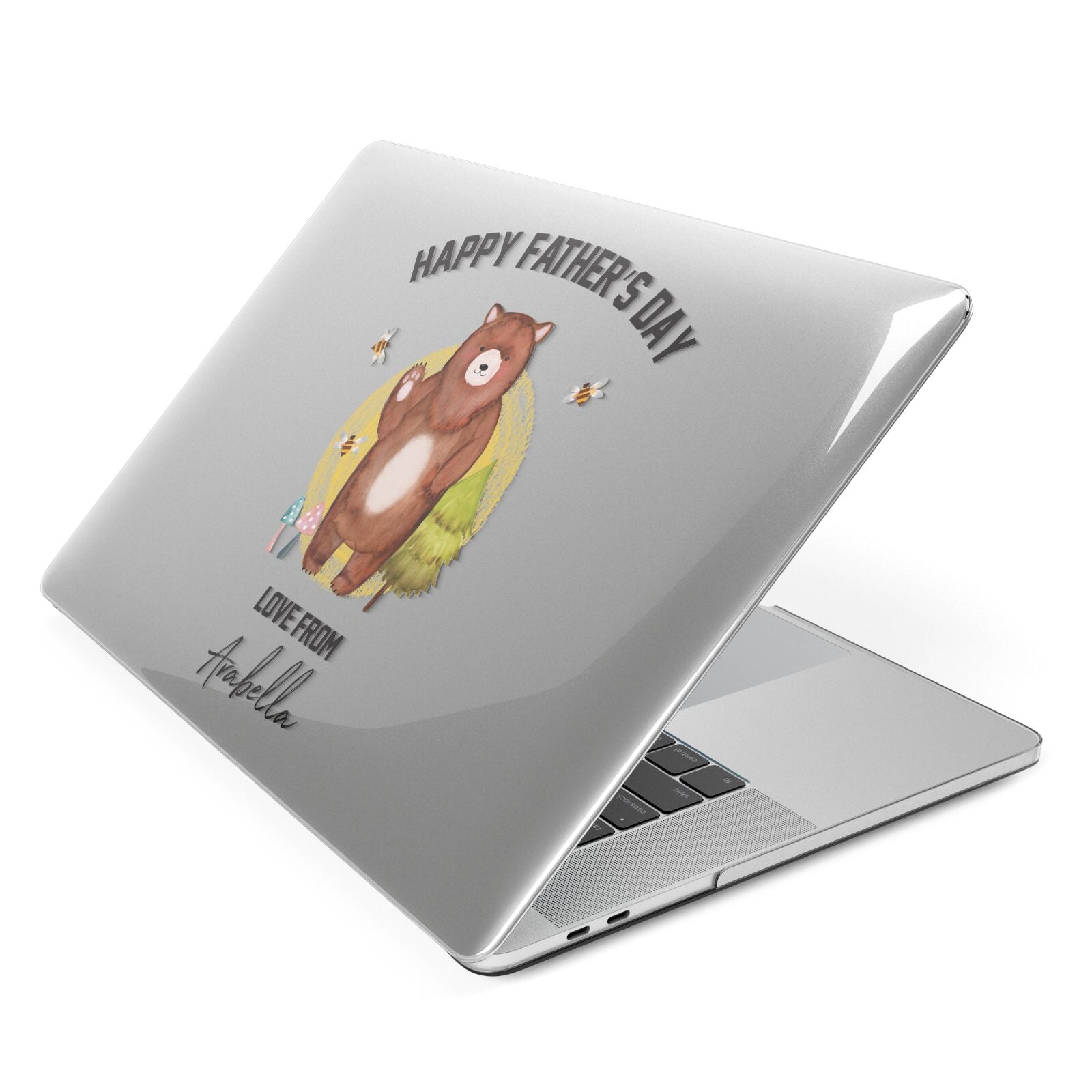 Fathers Day Bear Apple MacBook Case Side View