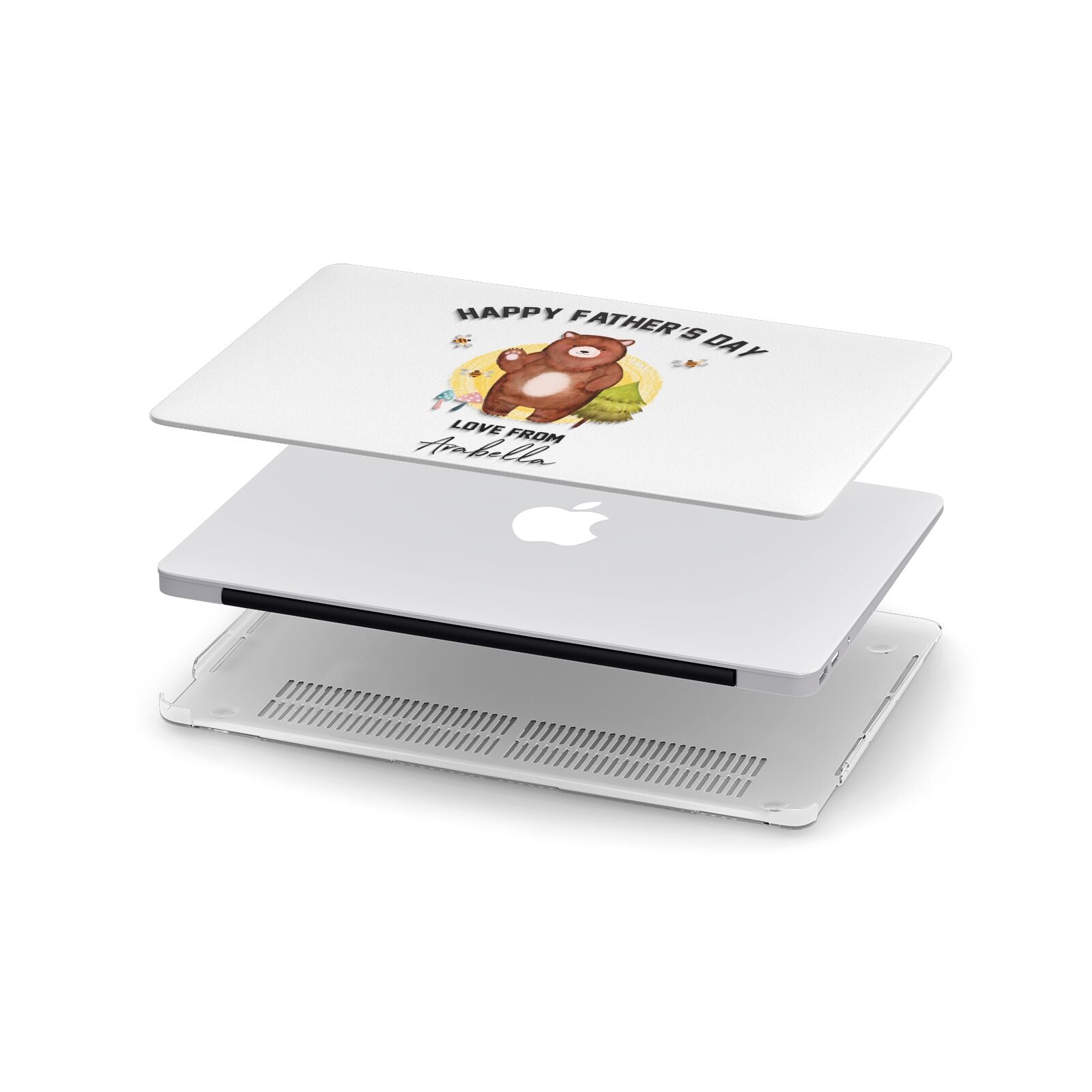 Fathers Day Bear Apple MacBook Case in Detail