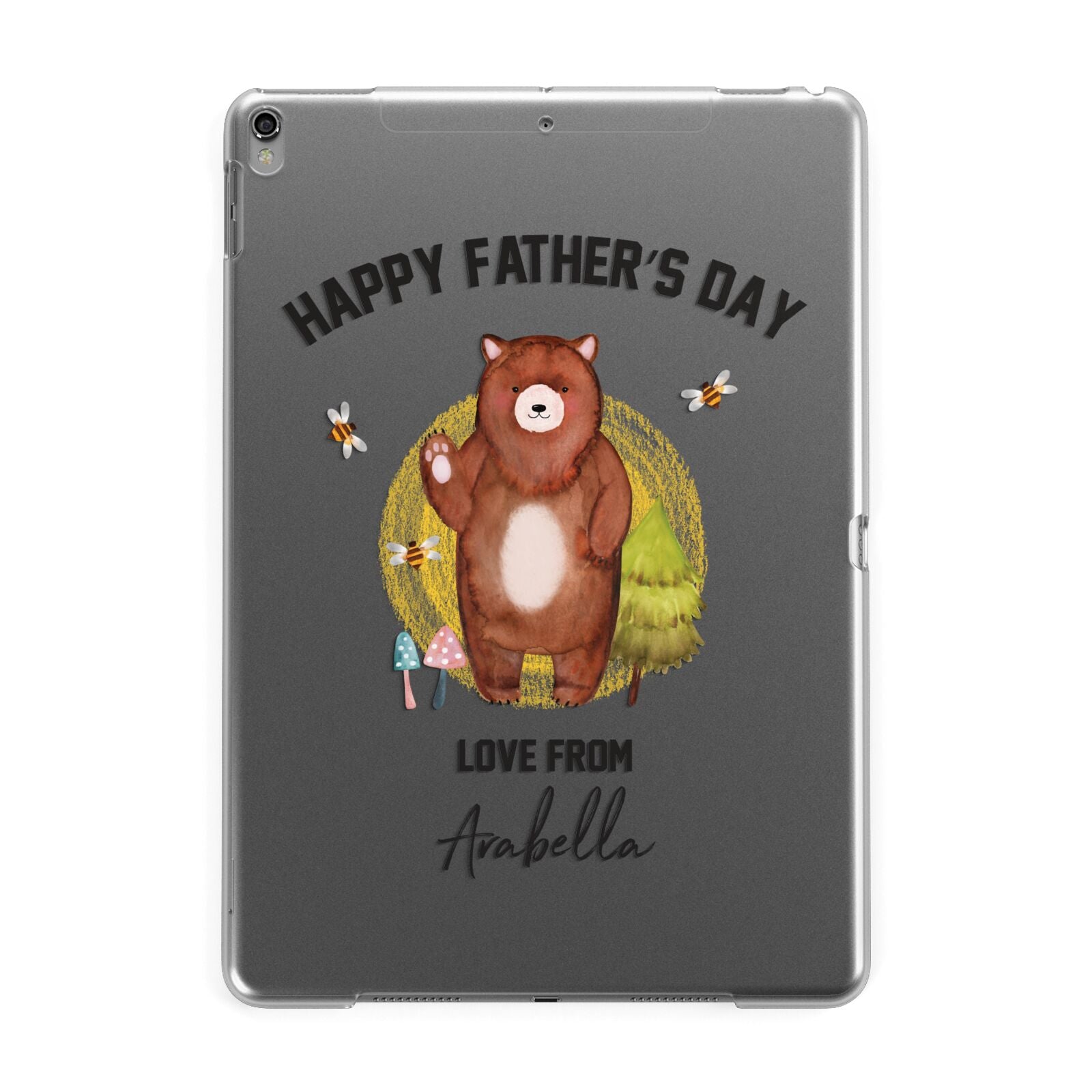 Fathers Day Bear Apple iPad Grey Case