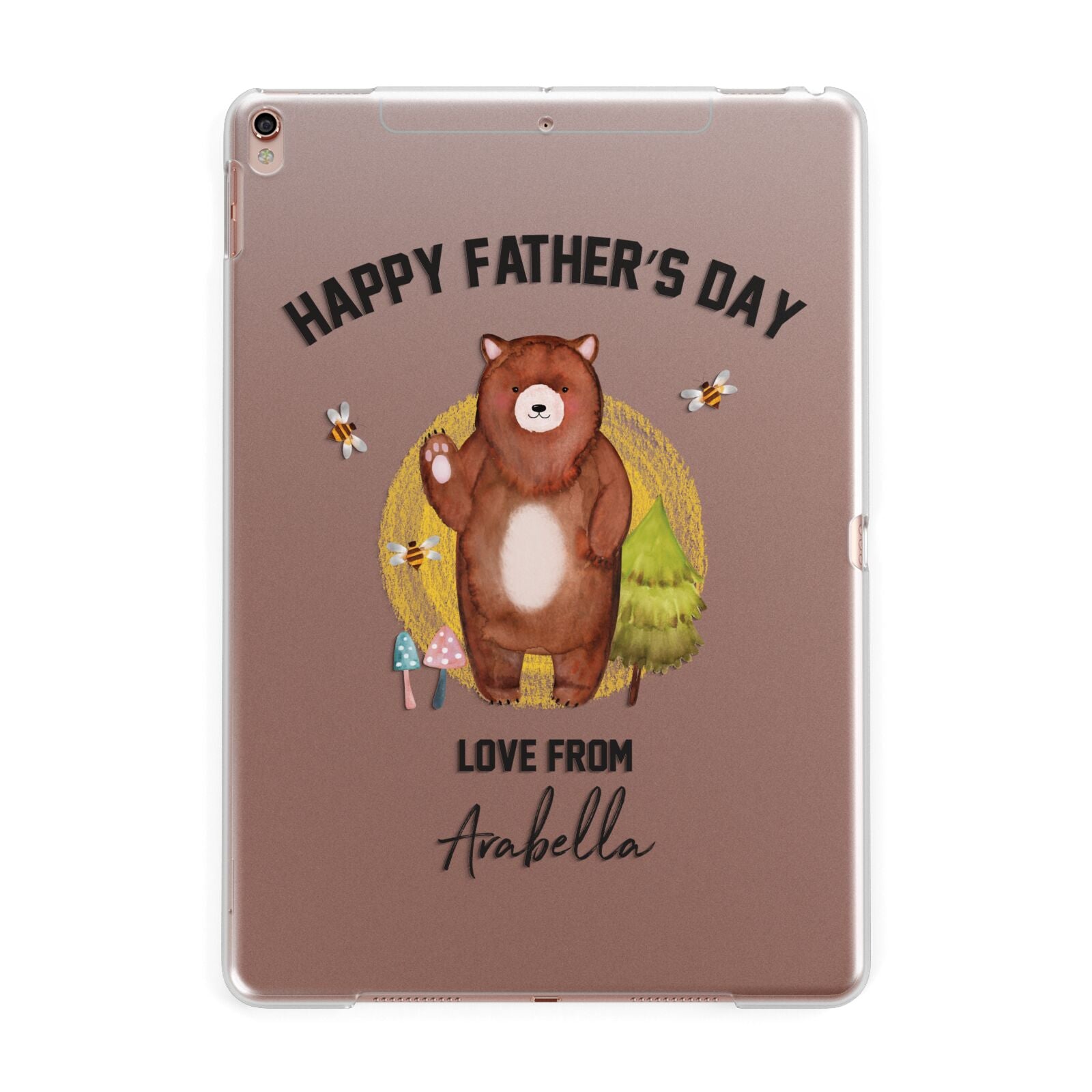 Fathers Day Bear Apple iPad Rose Gold Case