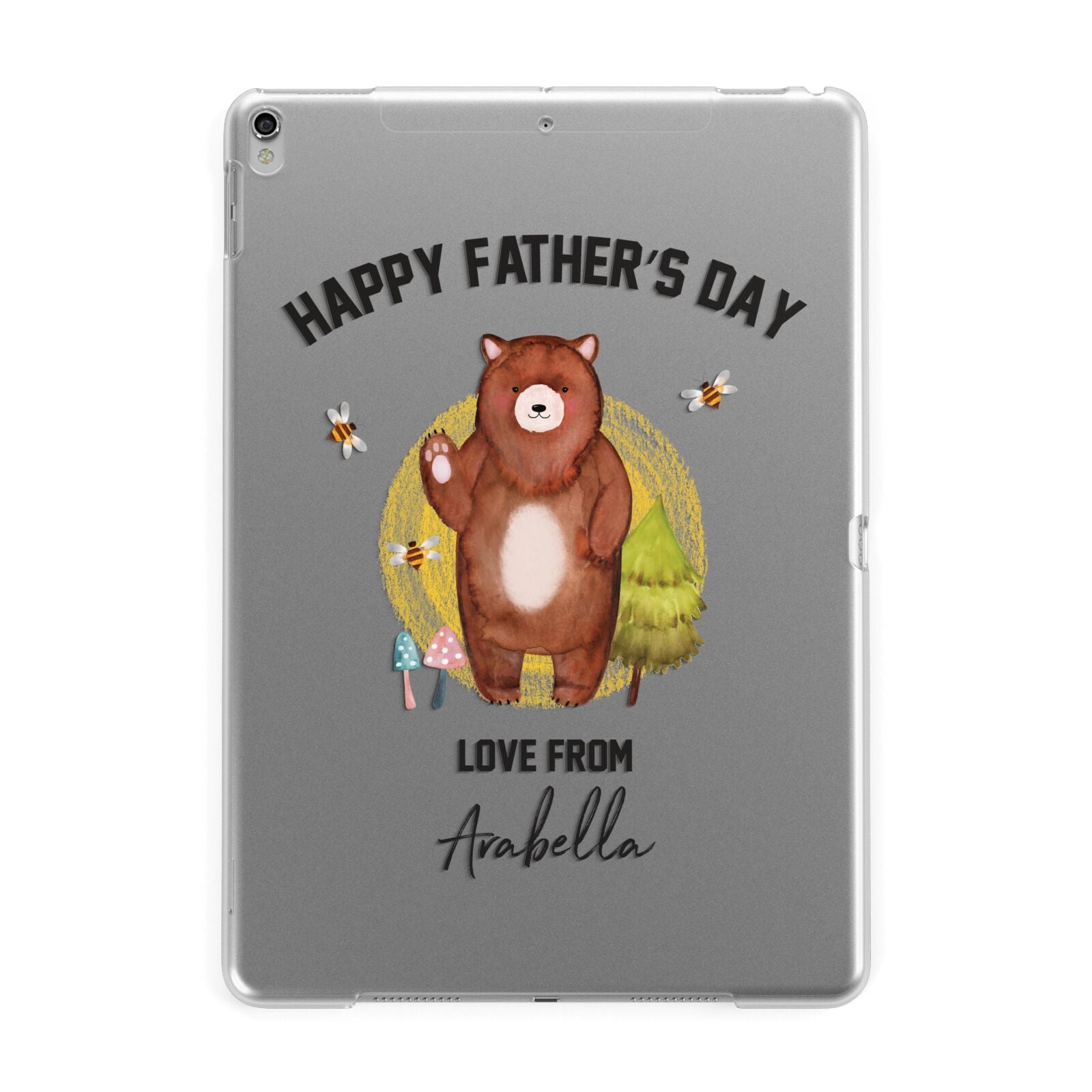 Fathers Day Bear Apple iPad Silver Case