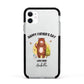 Fathers Day Bear Apple iPhone 11 in White with Black Impact Case