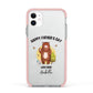 Fathers Day Bear Apple iPhone 11 in White with Pink Impact Case