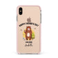 Fathers Day Bear Apple iPhone Xs Max Impact Case Pink Edge on Gold Phone