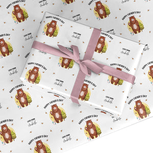Fathers Day Bear Wrapping Paper