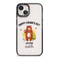 Fathers Day Bear iPhone 13 Black Impact Case on Silver phone