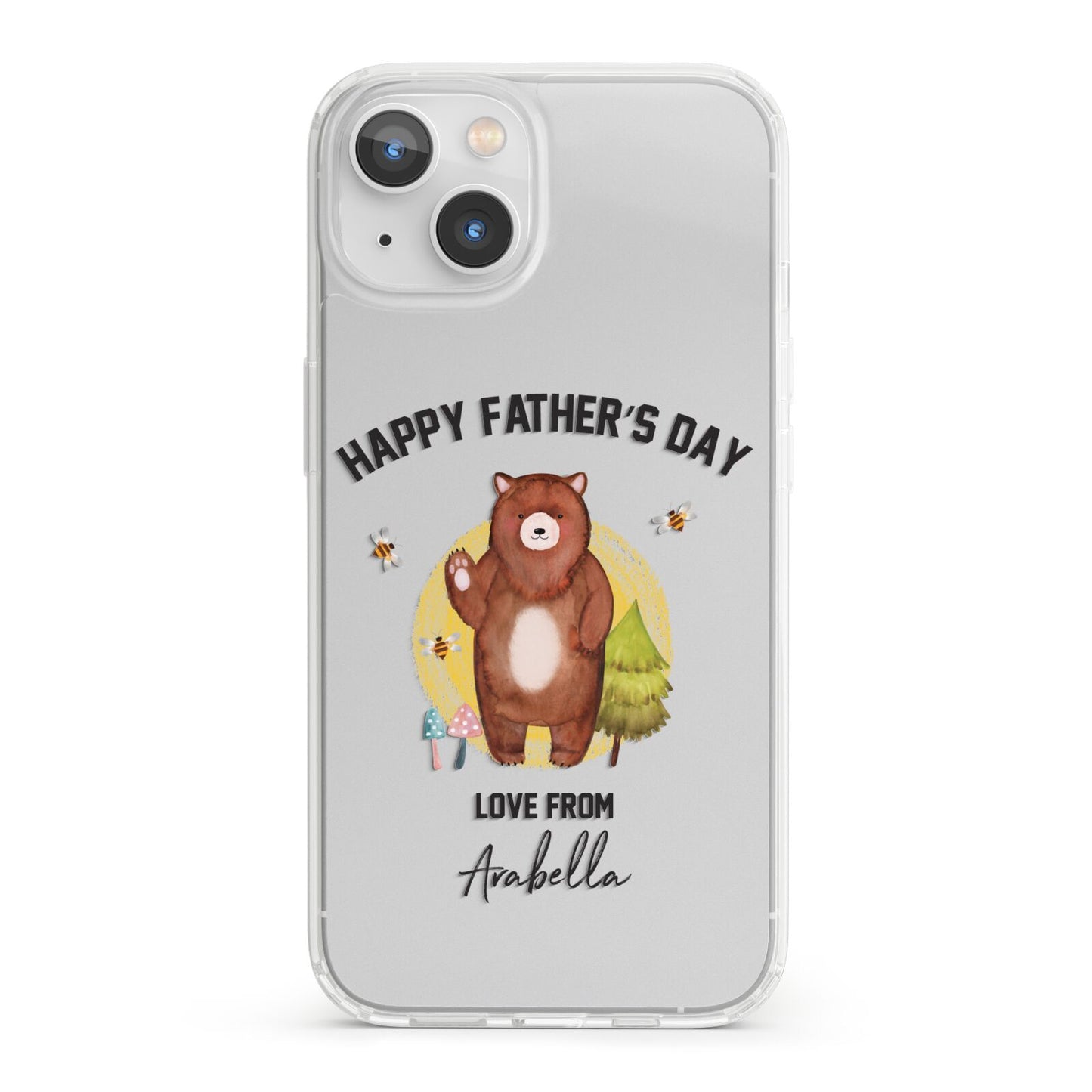 Fathers Day Bear iPhone 13 Clear Bumper Case