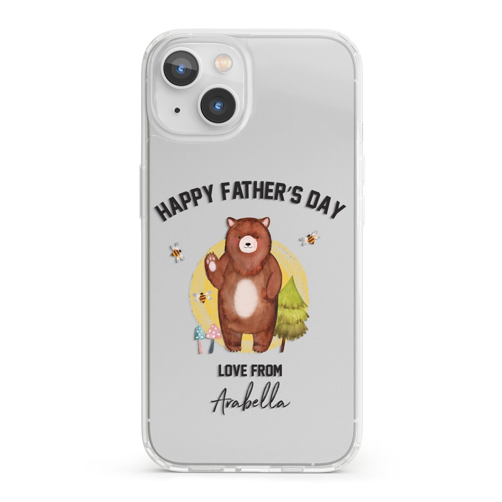 Fathers Day Bear iPhone 13 Clear Bumper Case