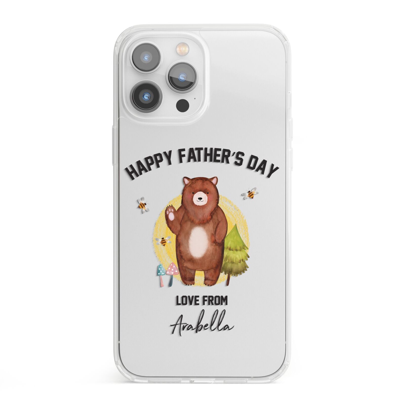 Fathers Day Bear iPhone 13 Pro Max Clear Bumper Case