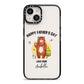 Fathers Day Bear iPhone 14 Black Impact Case on Silver phone