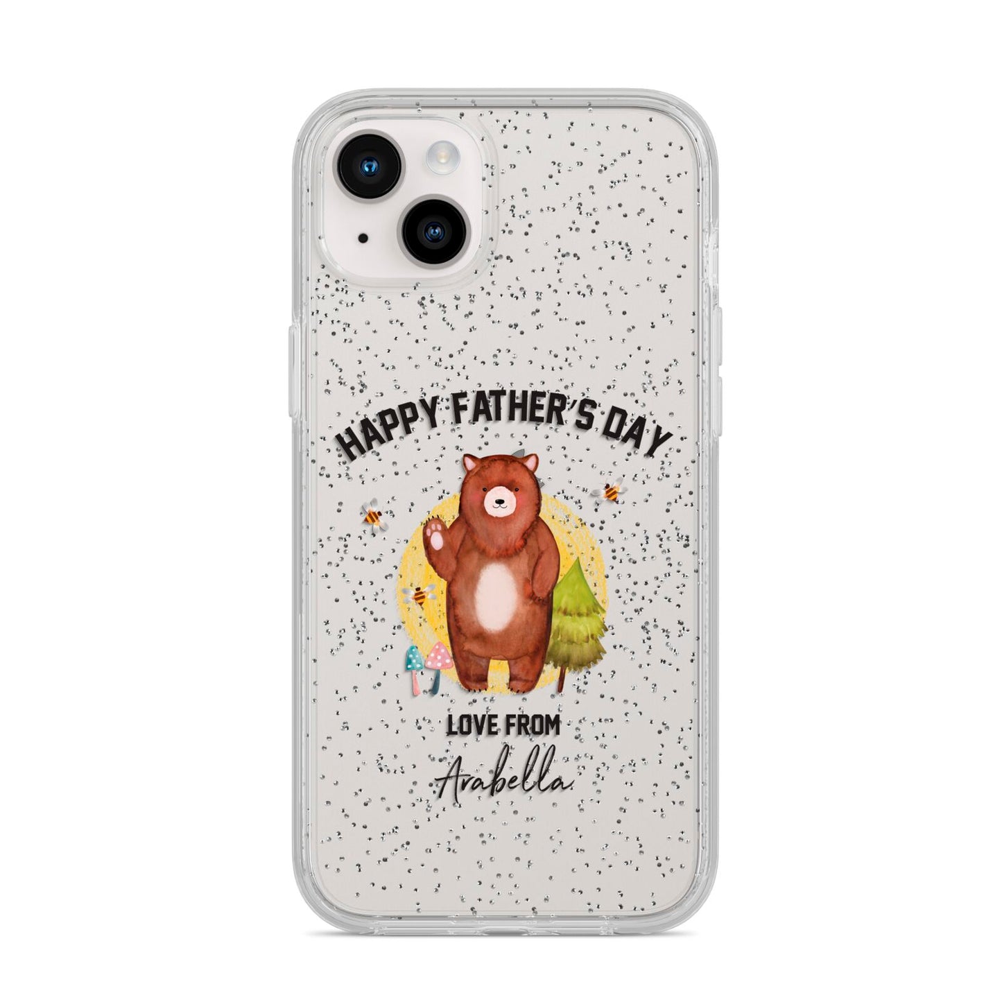Fathers Day Bear iPhone 14 Plus Glitter Tough Case Starlight