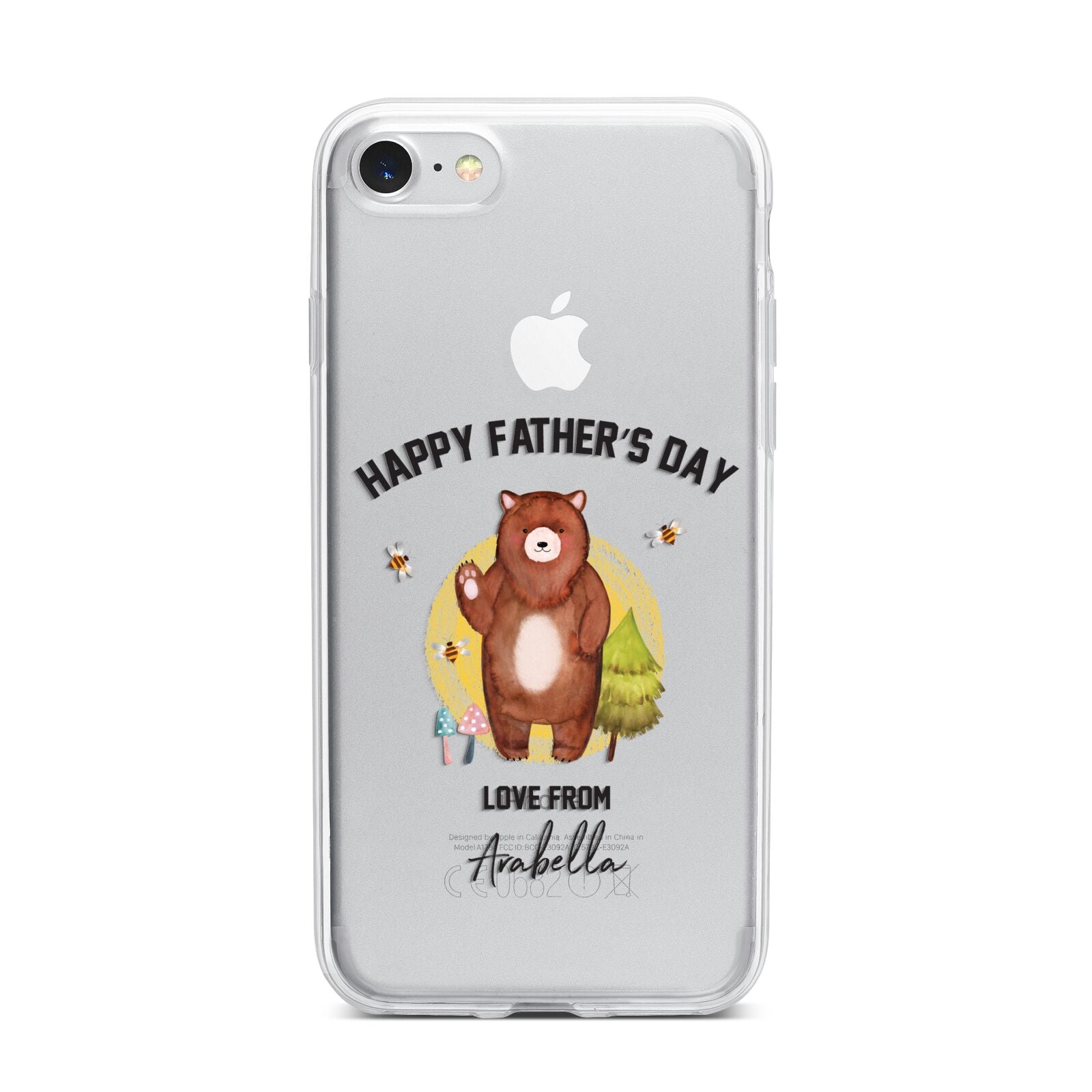 Fathers Day Bear iPhone 7 Bumper Case on Silver iPhone