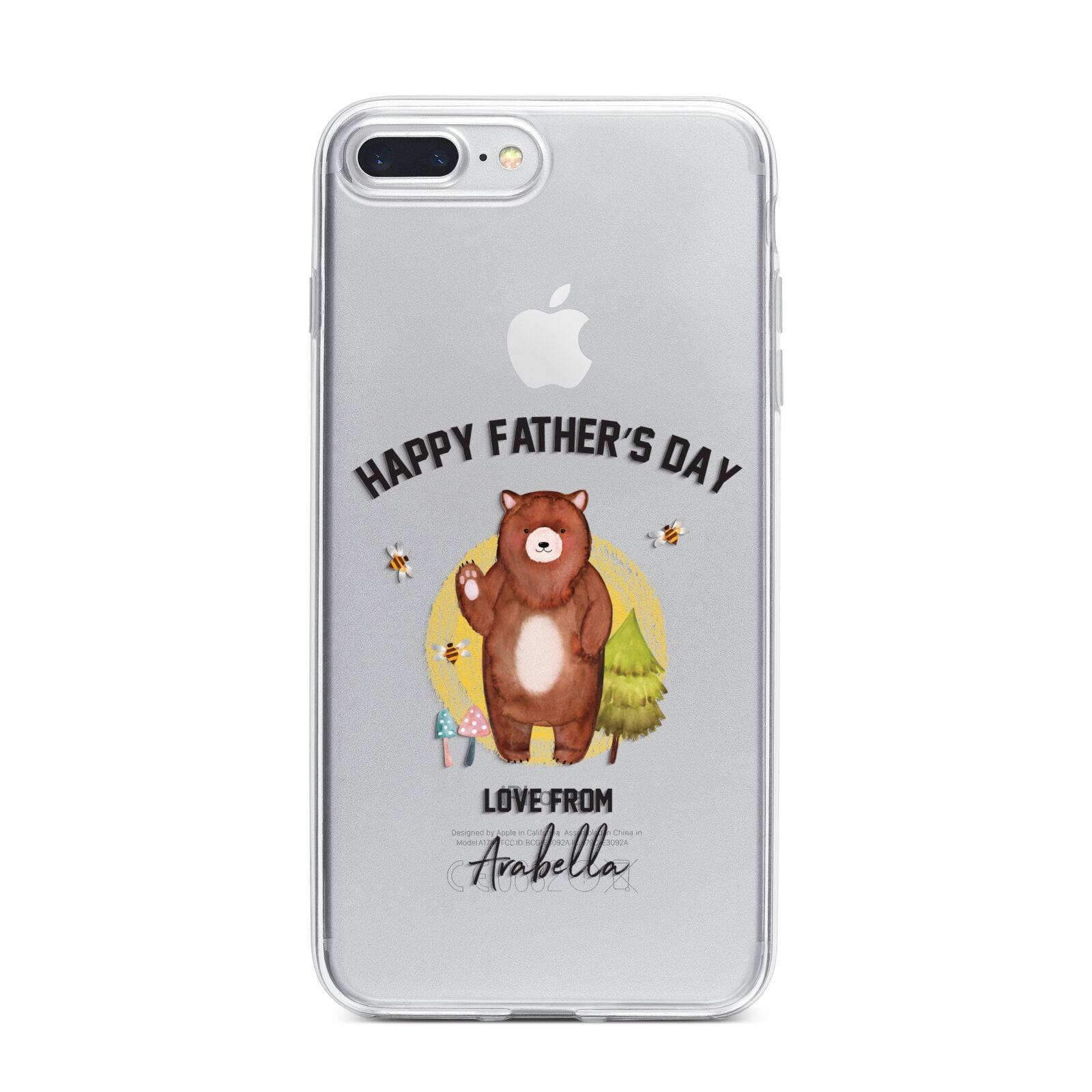 Fathers Day Bear iPhone 7 Plus Bumper Case on Silver iPhone
