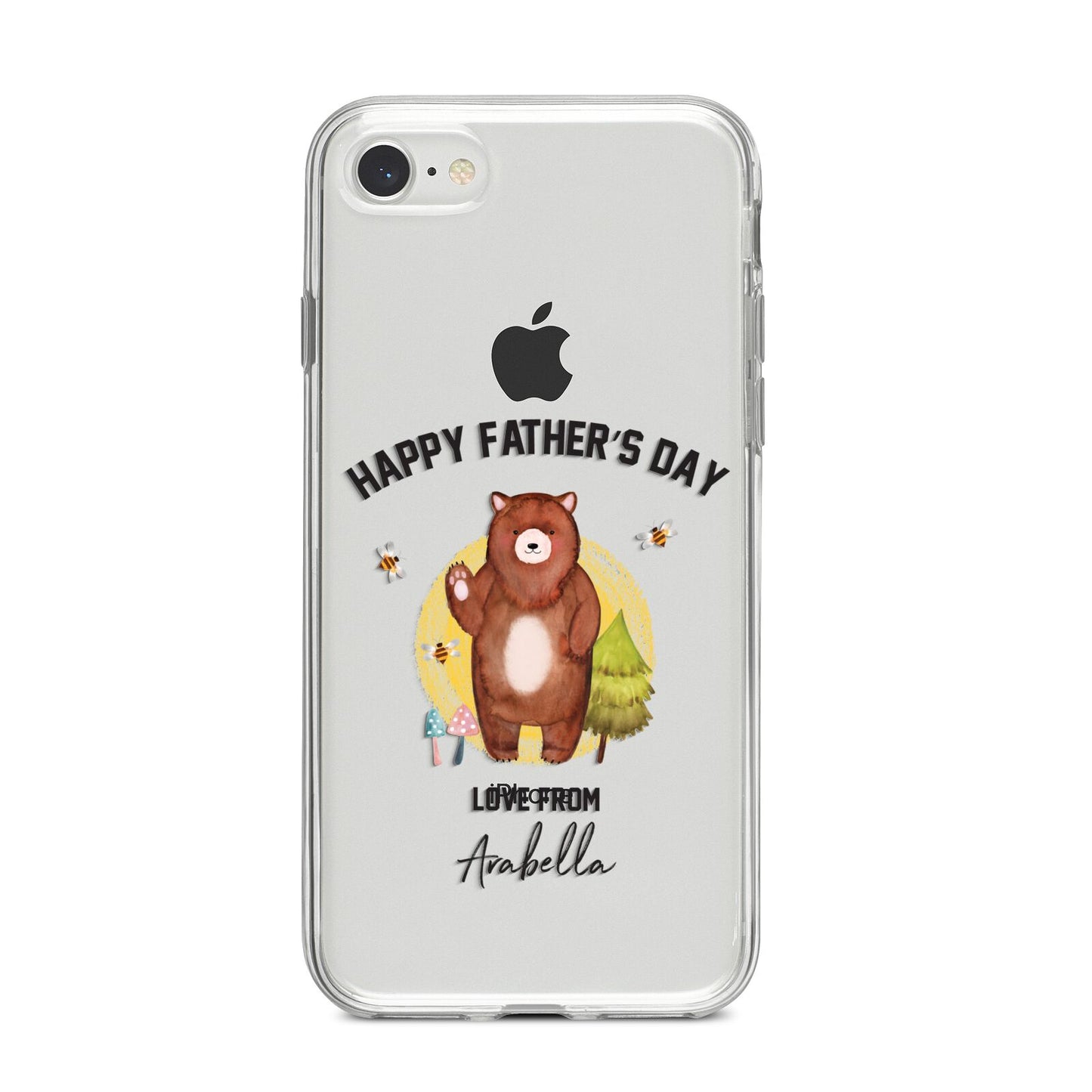 Fathers Day Bear iPhone 8 Bumper Case on Silver iPhone