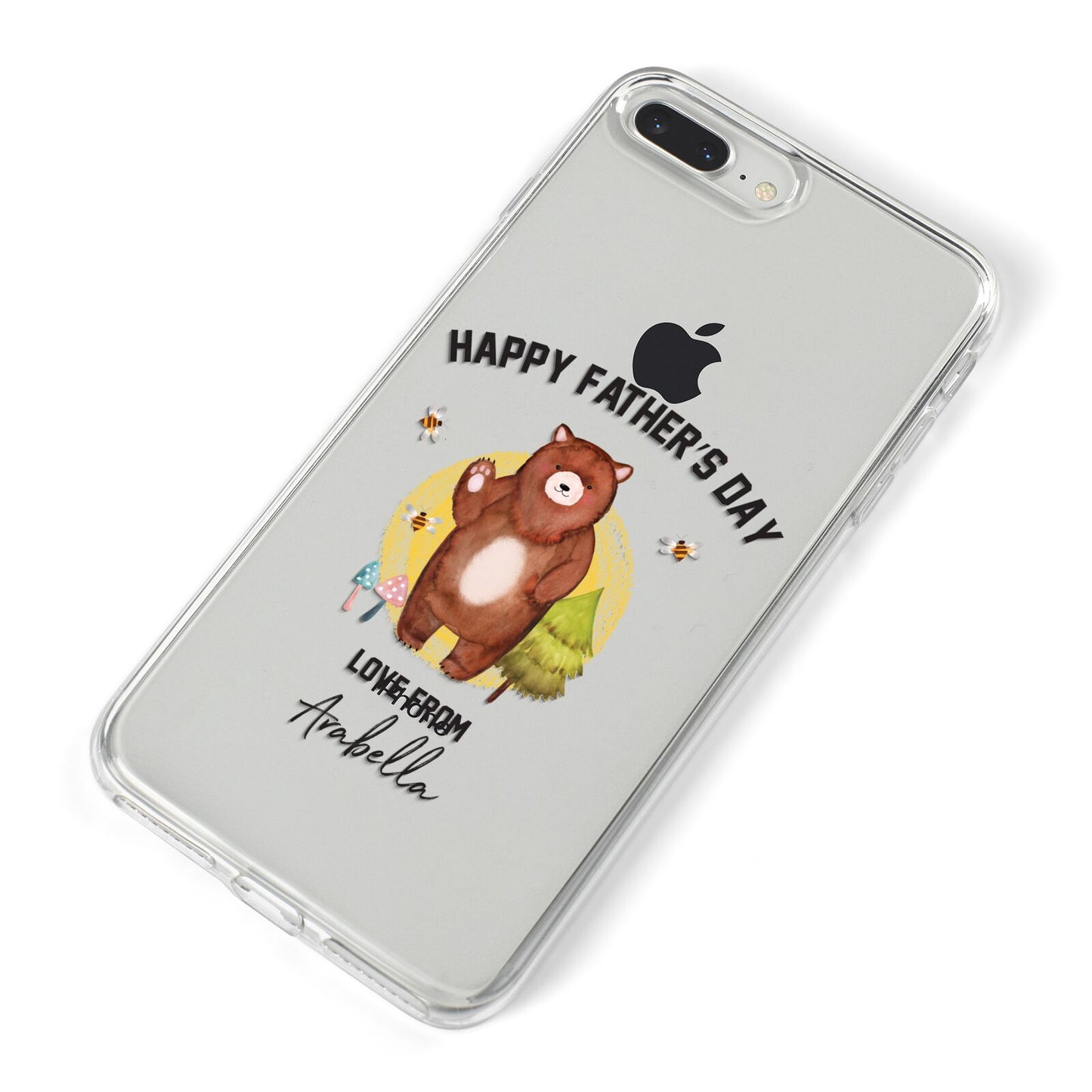 Fathers Day Bear iPhone 8 Plus Bumper Case on Silver iPhone Alternative Image