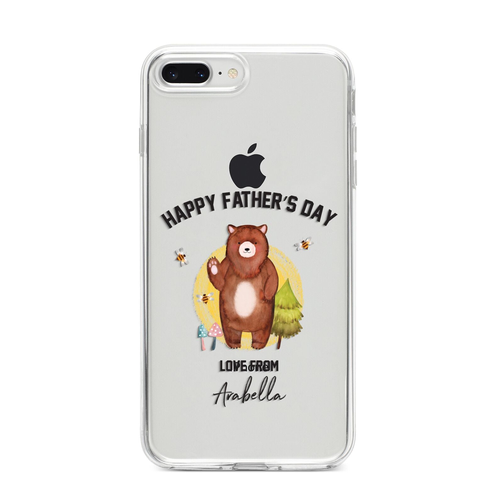 Fathers Day Bear iPhone 8 Plus Bumper Case on Silver iPhone