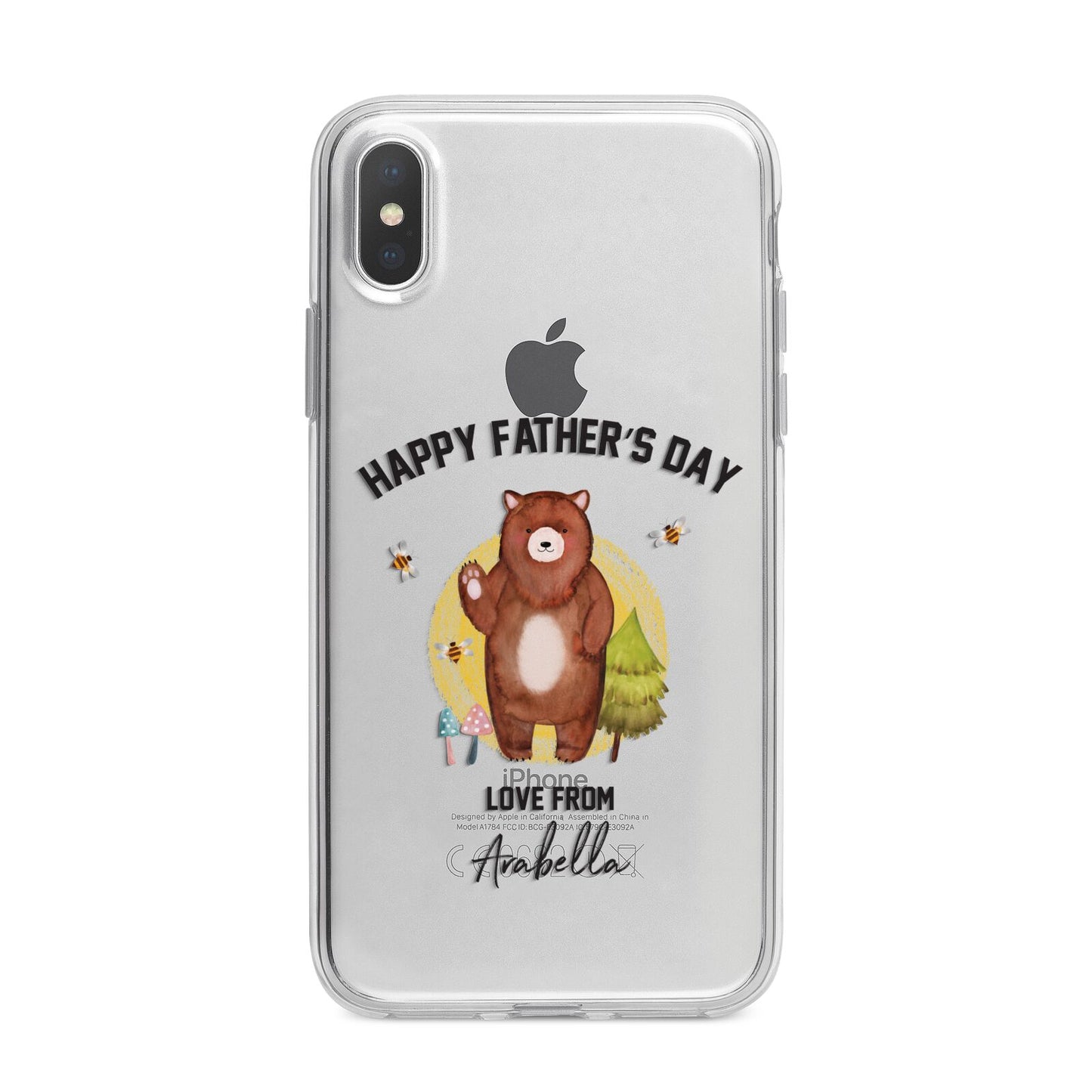 Fathers Day Bear iPhone X Bumper Case on Silver iPhone Alternative Image 1