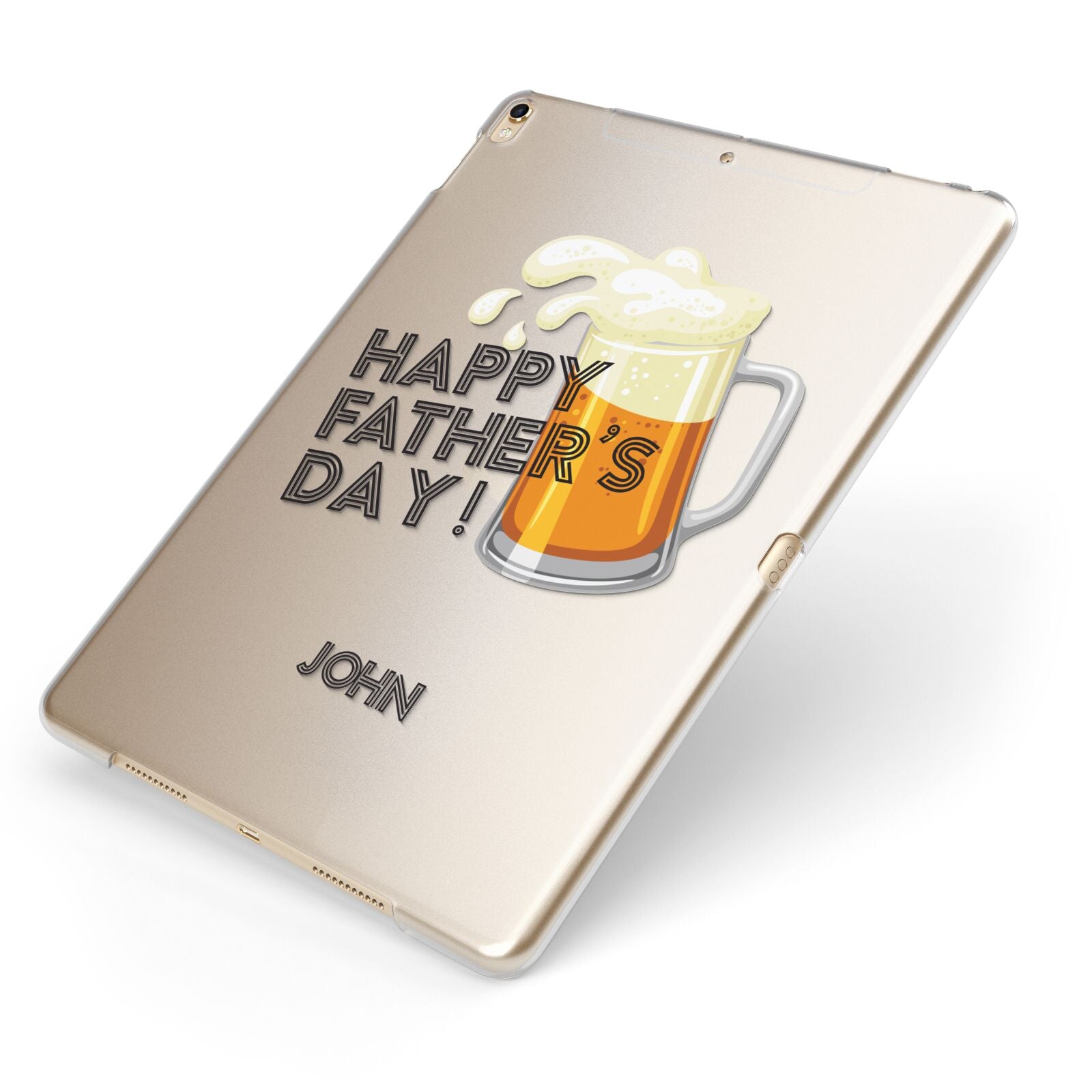 Fathers Day Custom Apple iPad Case on Gold iPad Side View