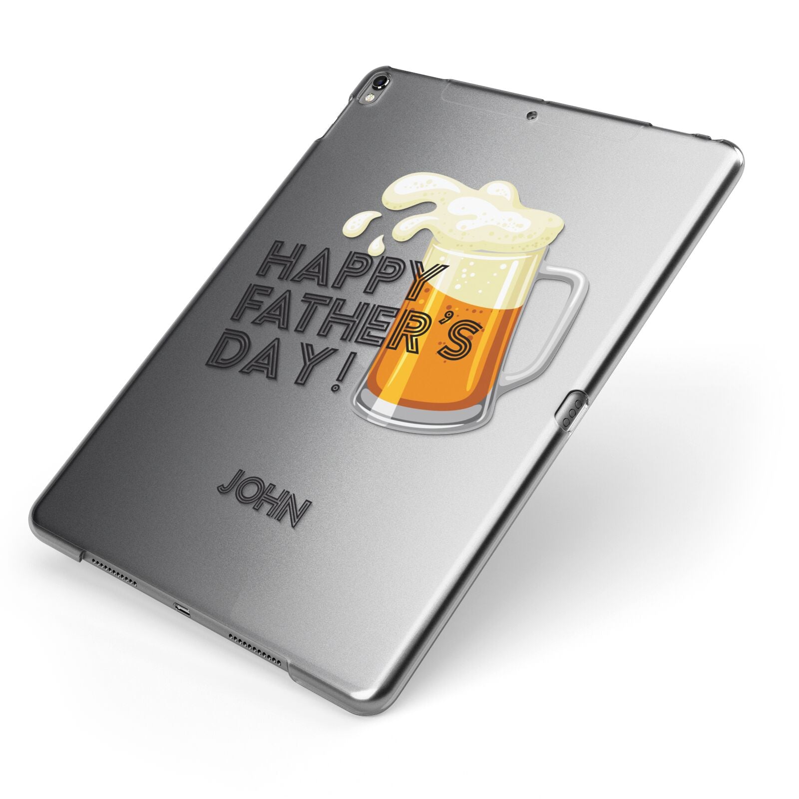 Fathers Day Custom Apple iPad Case on Grey iPad Side View