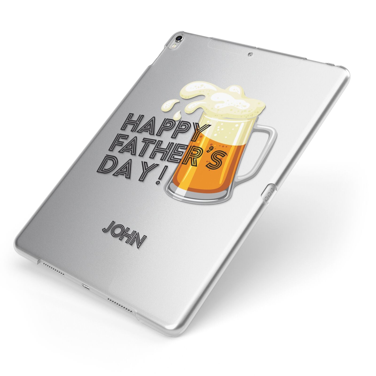 Fathers Day Custom Apple iPad Case on Silver iPad Side View